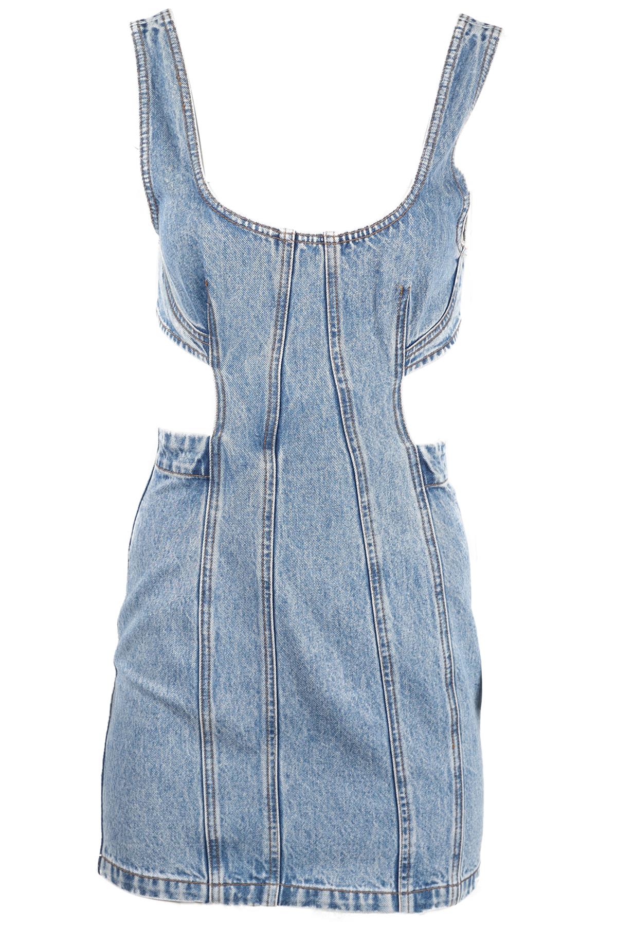 GRLFRND BLUE DENIM MINI DRESS XSMALL