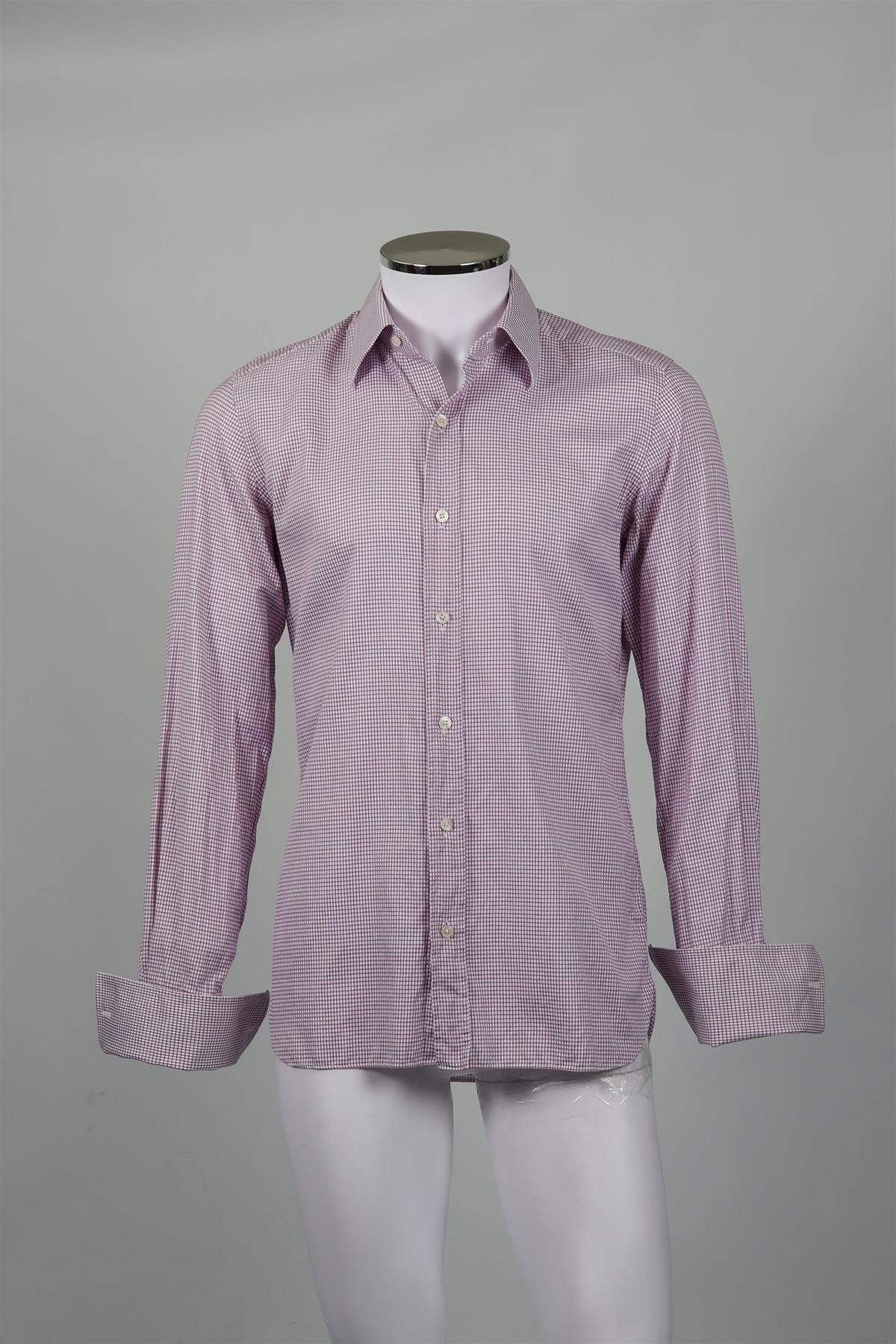 TOM FORD MEN'S CHECKED COTTON SHIRT EU 39 UK/US CHEST 38
