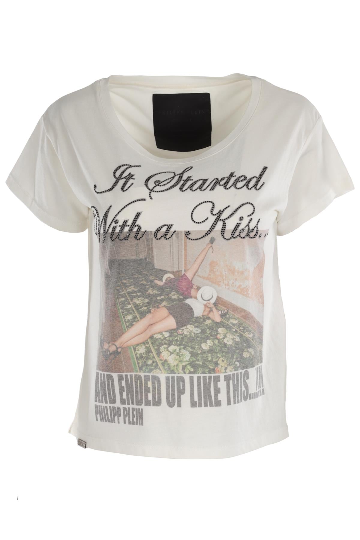 PHILIPP PLEIN WHITE COTTON TOP XSMALL