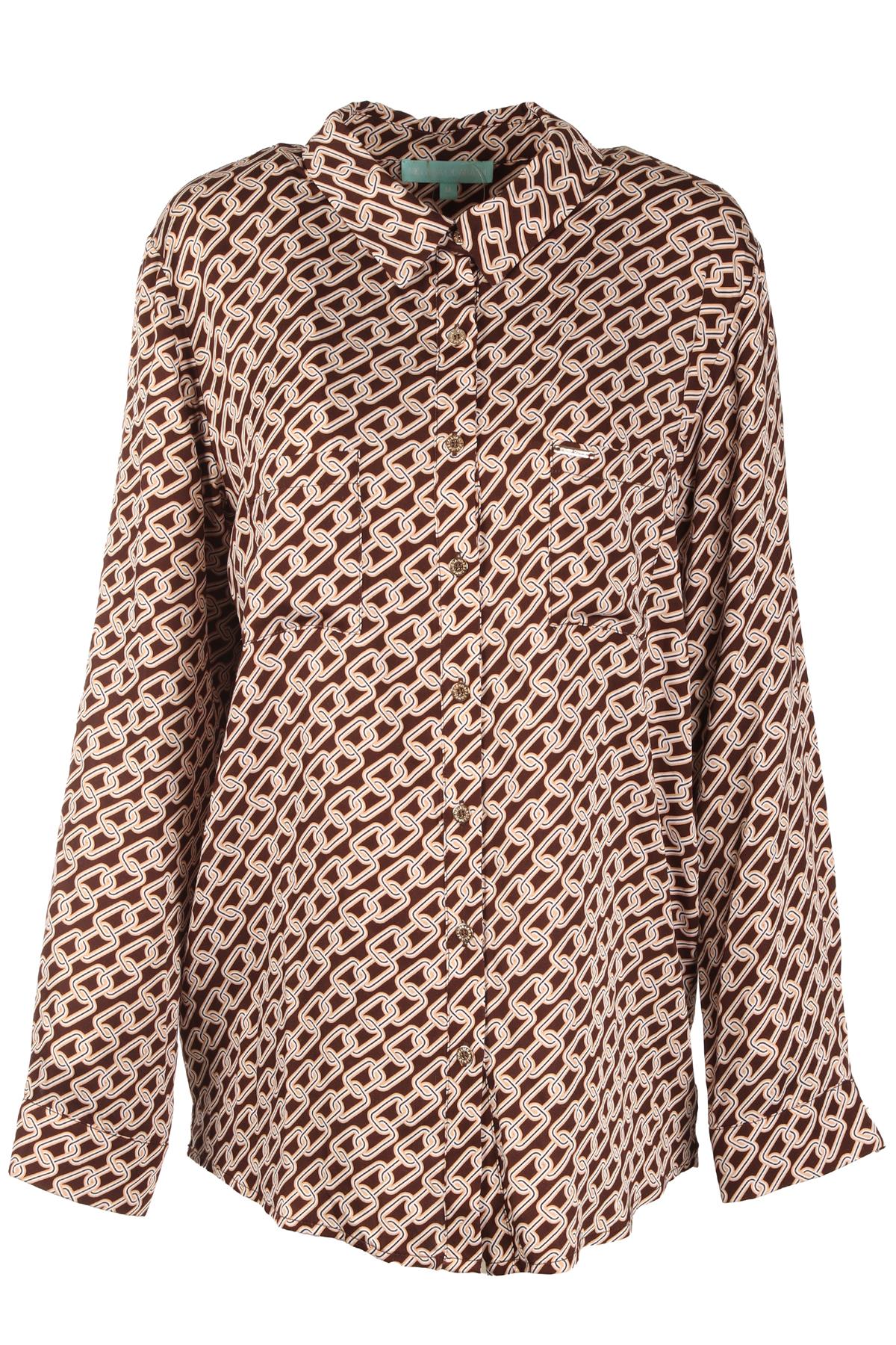 MELISSA ODABASH BROWN SATIN SHIRT MEDIUM