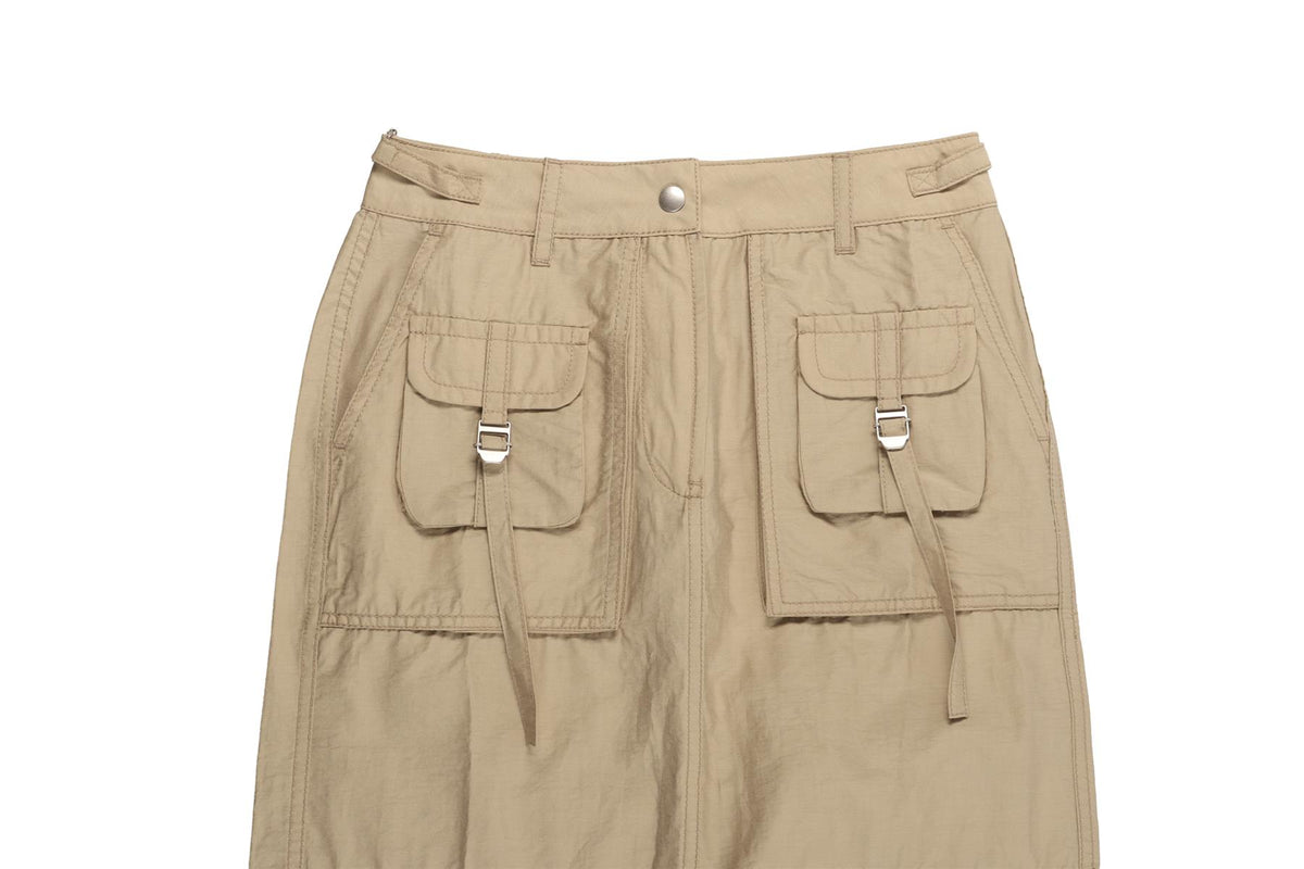 ACNE STUDIOS BEIGE COTTON MIDI SKIRT UK 4