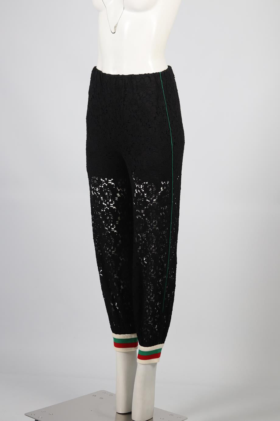 GUCCI LACE AND SILK TRACK PANTS IT 36 UK 4