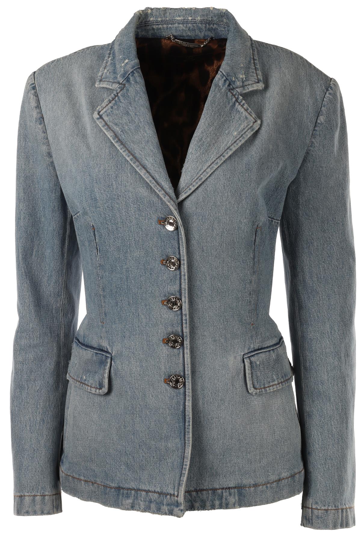 DOLCE & GABBANA BLUE DENIM BLAZER IT 46 UK 14