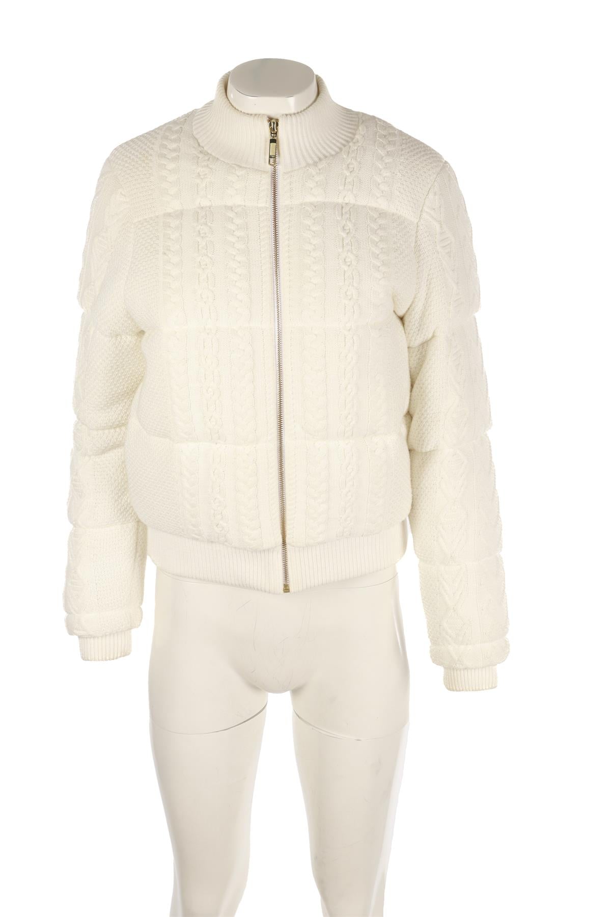 LOVESHACKFANCY WHITE PADDED KNIT JACKET SMALL