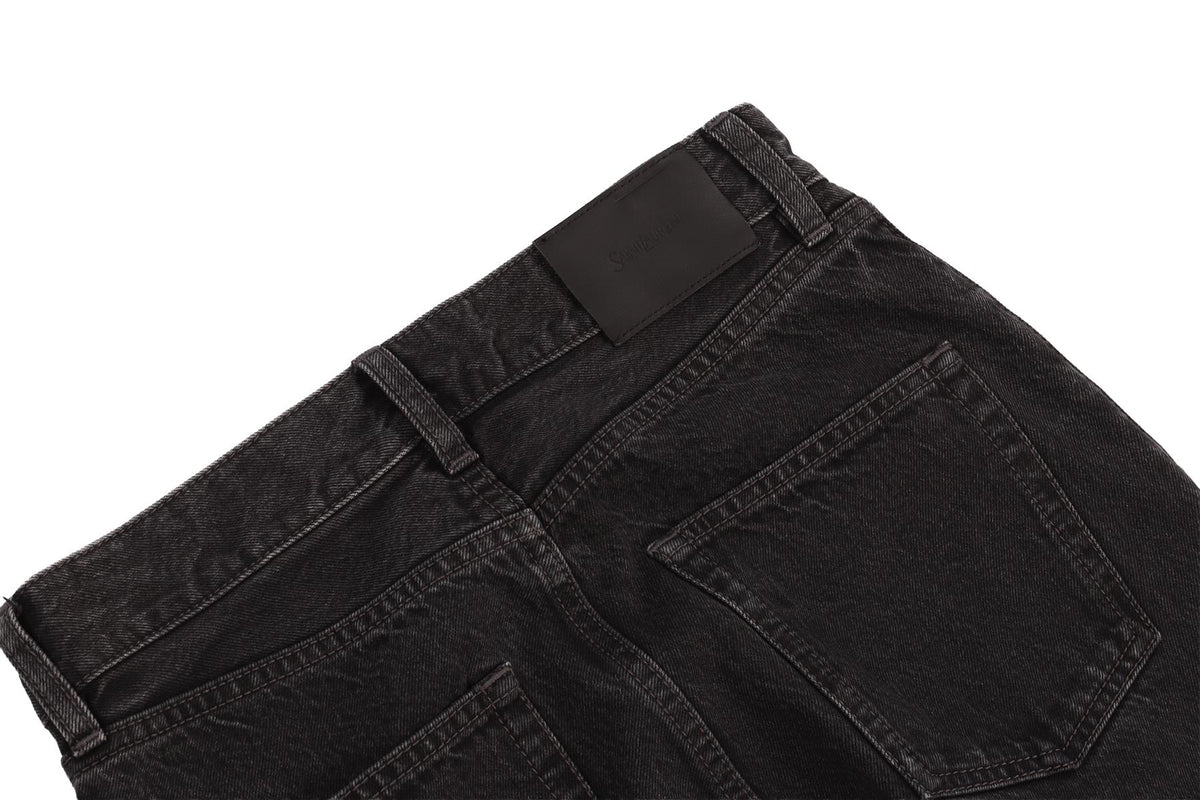 SAINT LAURENT BLACK HIGH RISE STRAIGHT LEG JEANS W27 UK 8-10