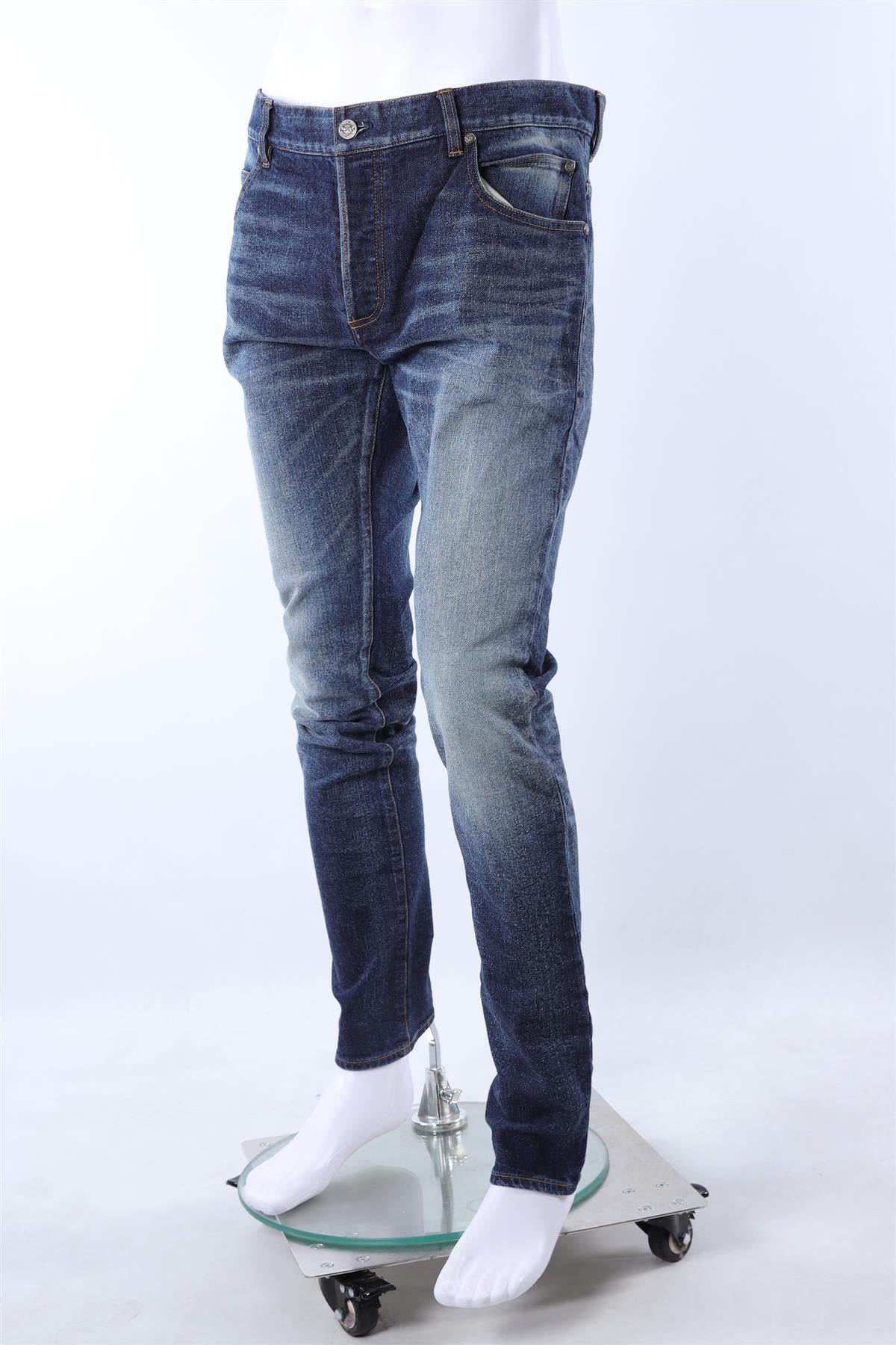 BALMAIN BLUE MEN'S SLIM FIT JEANS UK/US W35