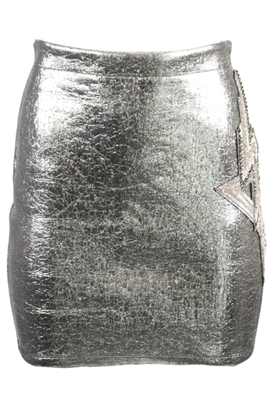 BALMAIN CRYSTAL AND JERSEY MINI SKIRT FR 38 UK 10