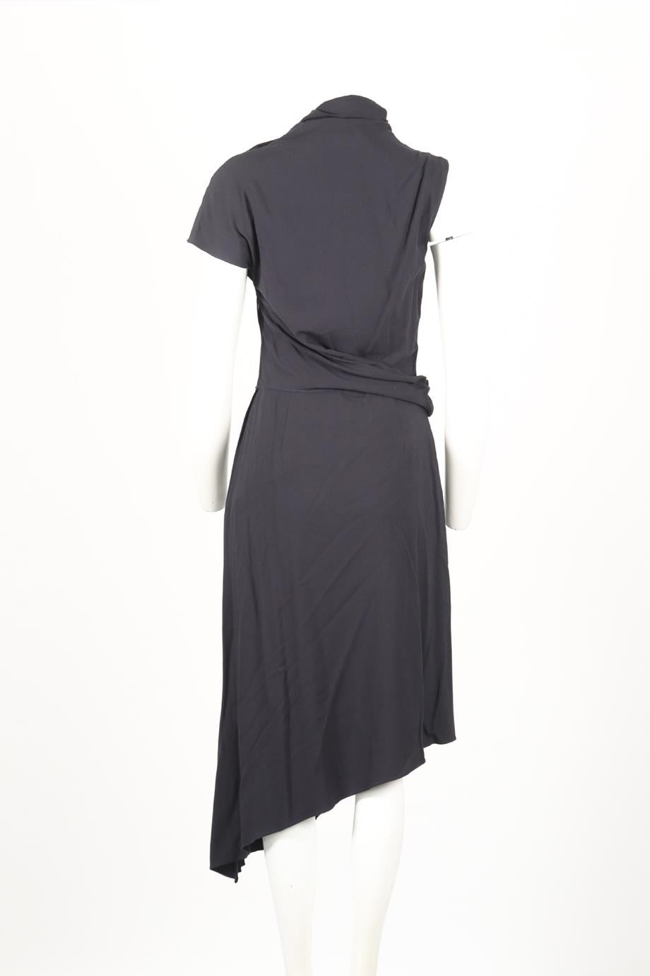 CARVEN DRAPED WOOL BLEND MIDI DRESS FR 38 UK 10