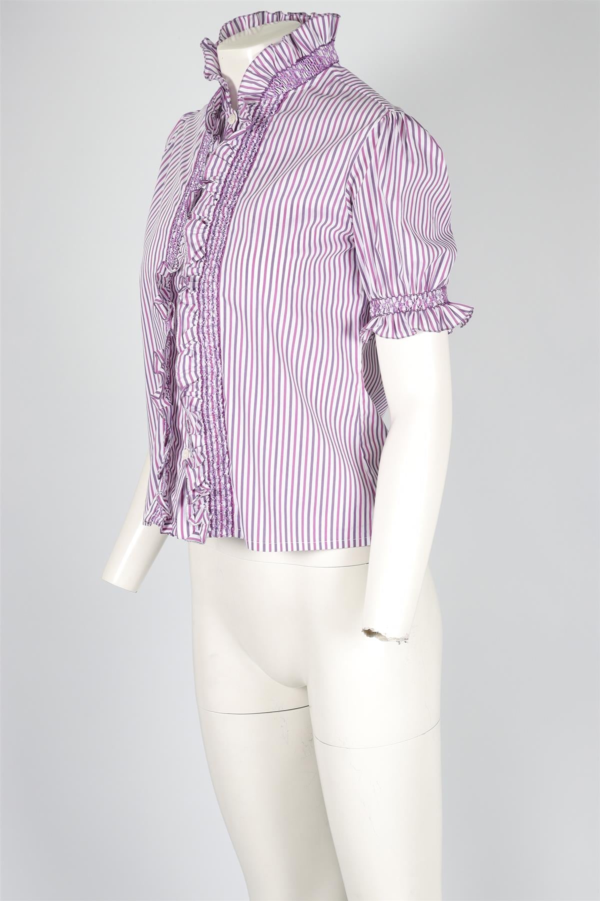 LORETTA CAPONI PURPLE COTTON SHIRT MEDIUM