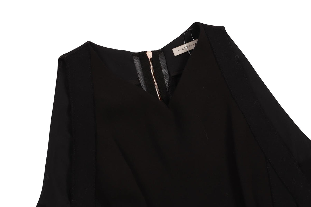 VICTORIA BECKHAM BLACK CREPE MINI DRESS UK 8