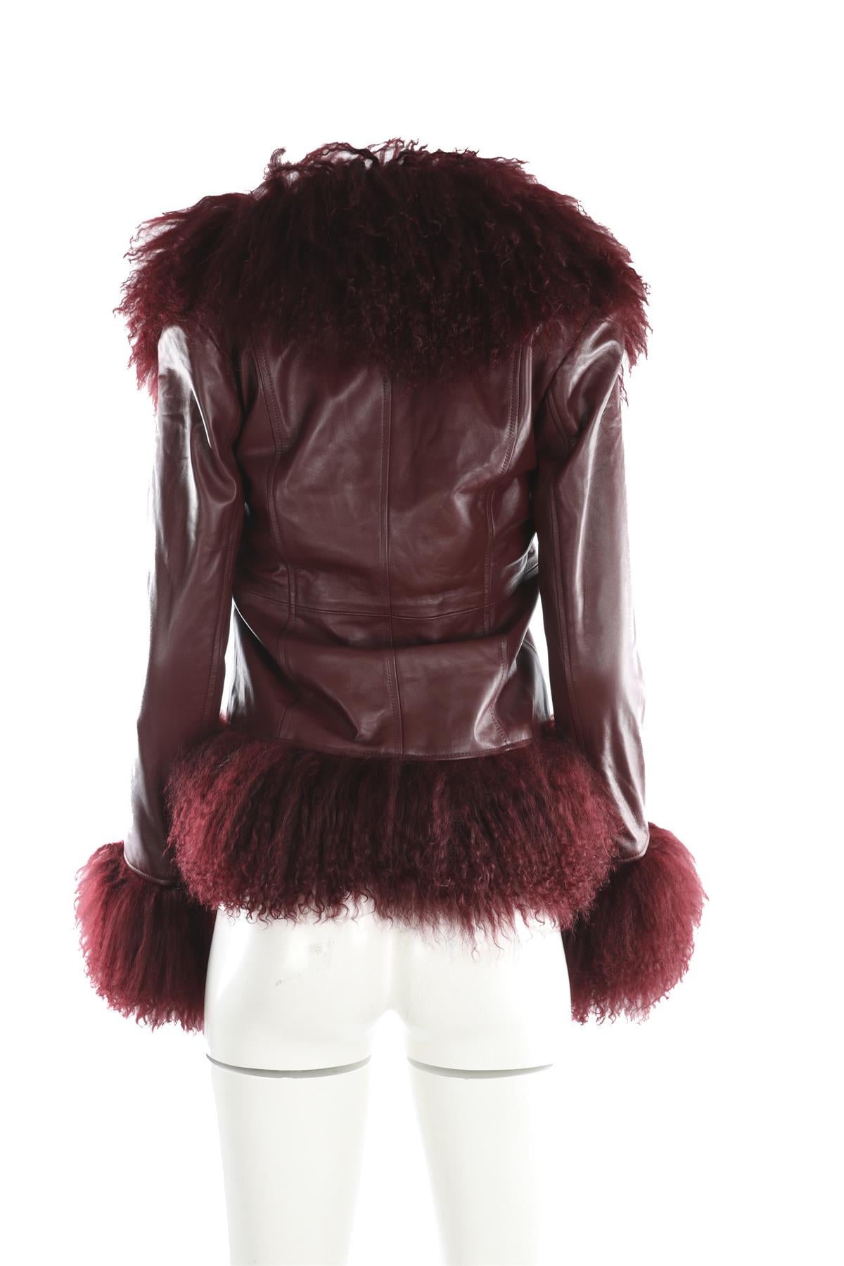 SUSANNA CHOW RED LEATHER JACKET SMALL