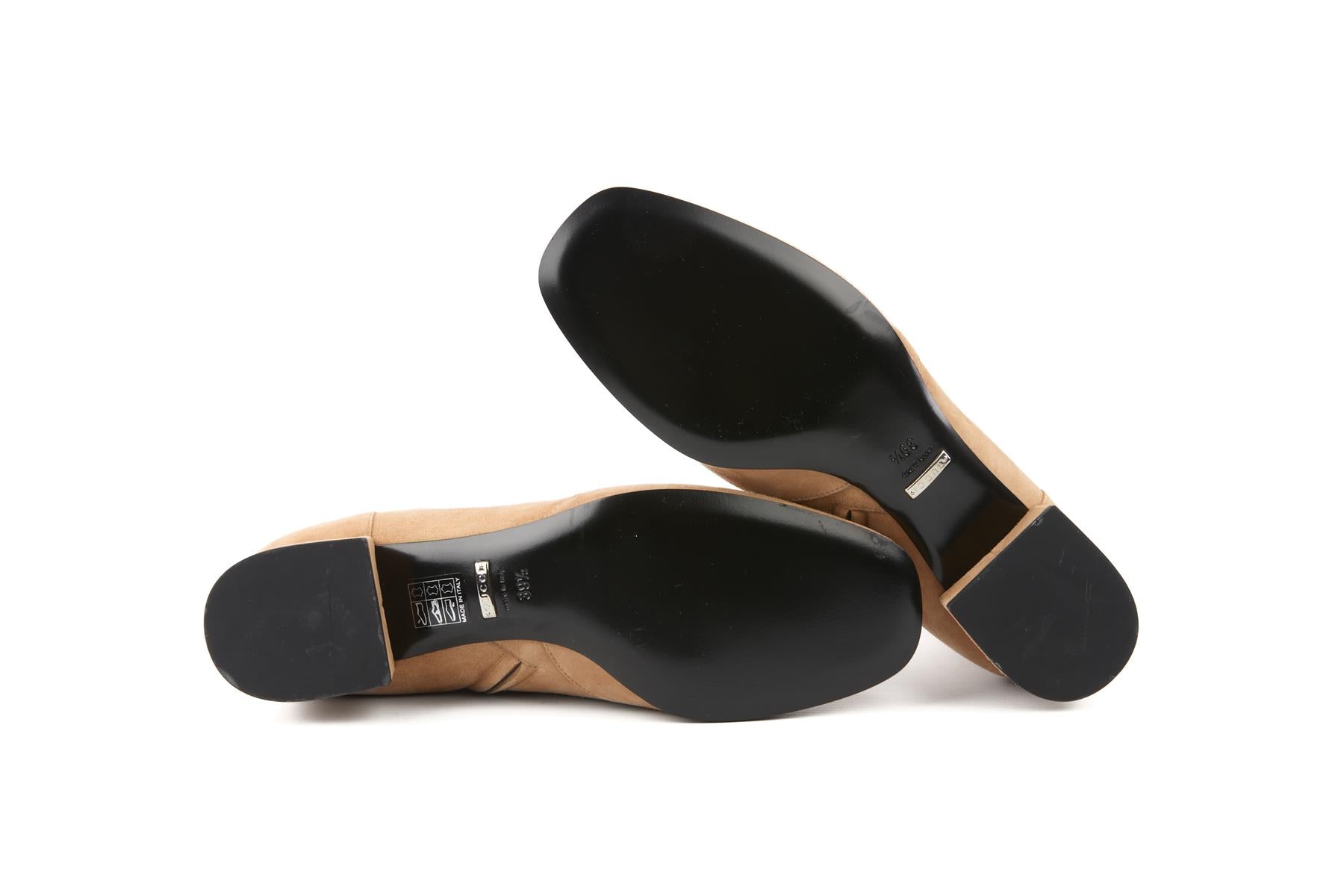 GUCCI TAN LILLIAN SUEDE ANKLE BOOTS EU 39.5 UK 6.5 US 9.5