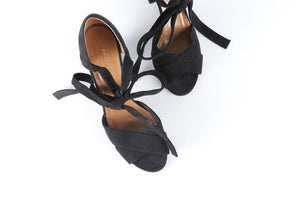 AQUAZZURA BLACK SUEDE SANDALS EU 40 UK 7 US 10
