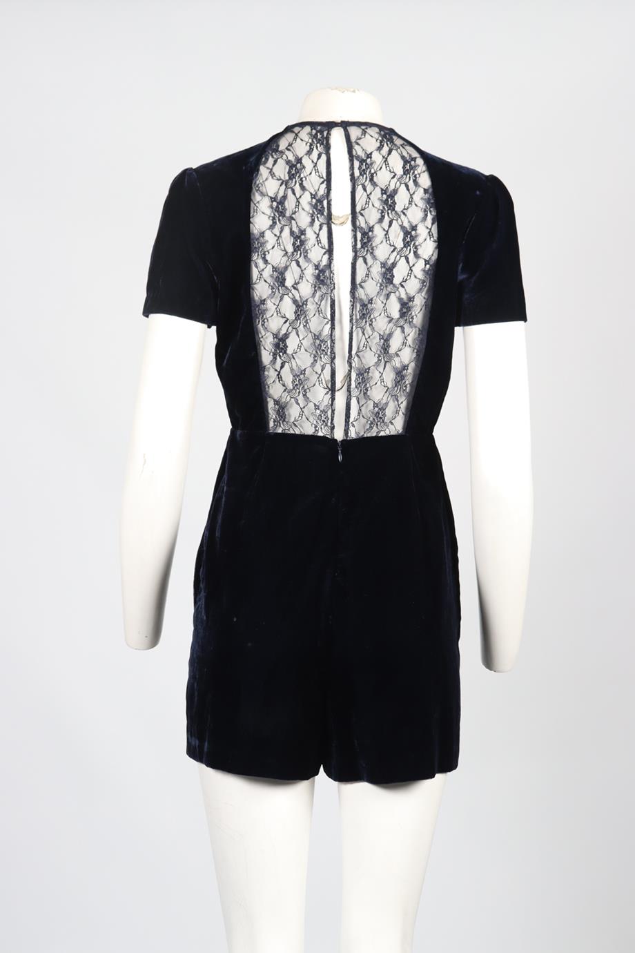 SANDRO LACE AND VELVET PLAYSUIT UK 10