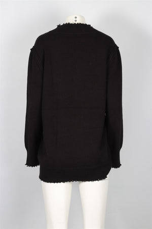 T BY ALEXANDER WANG BLACK WOOL SWEATER XSMALL