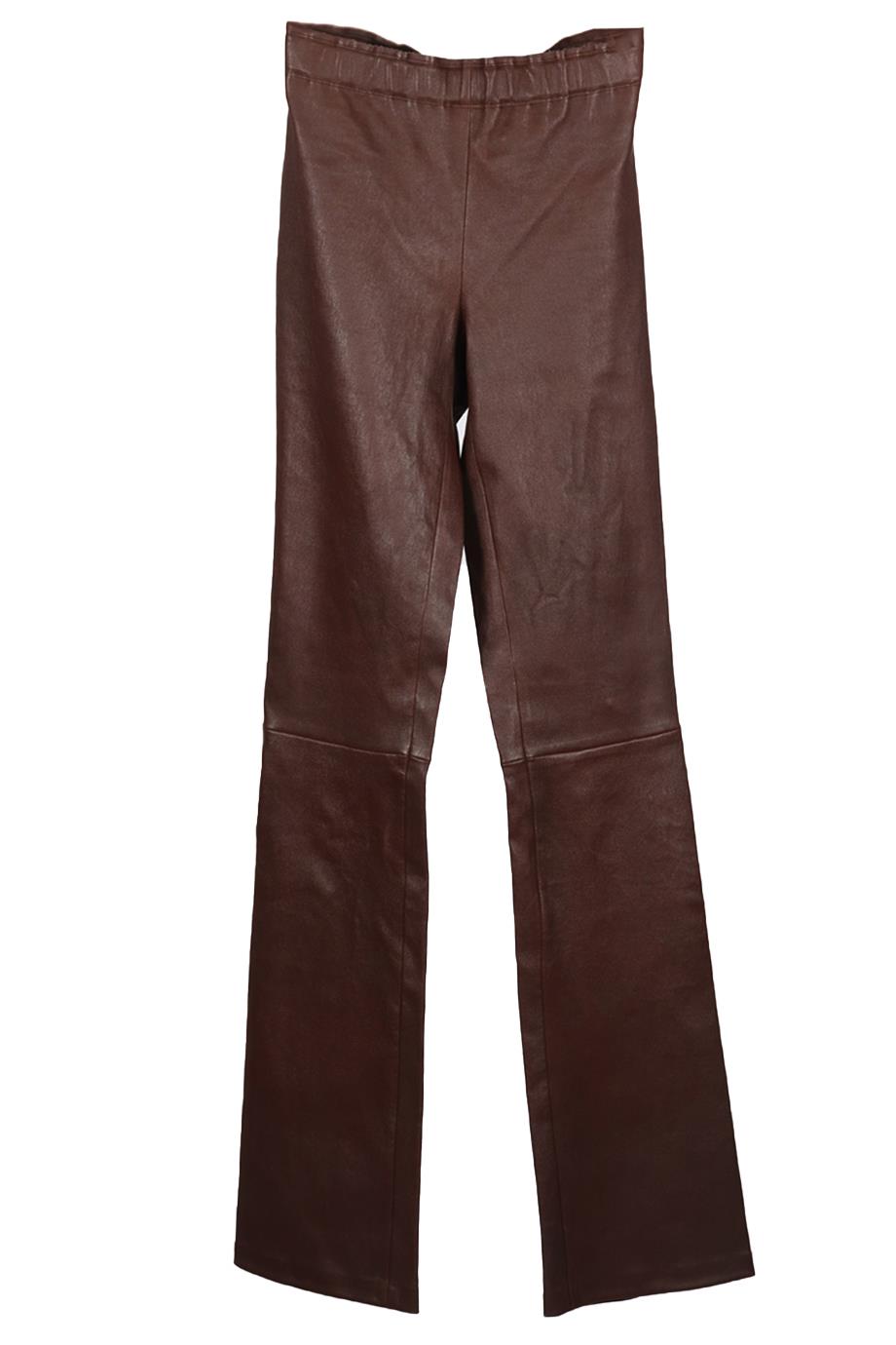 STOULS STRETCH LEATHER FLARED PANTS XSMALL