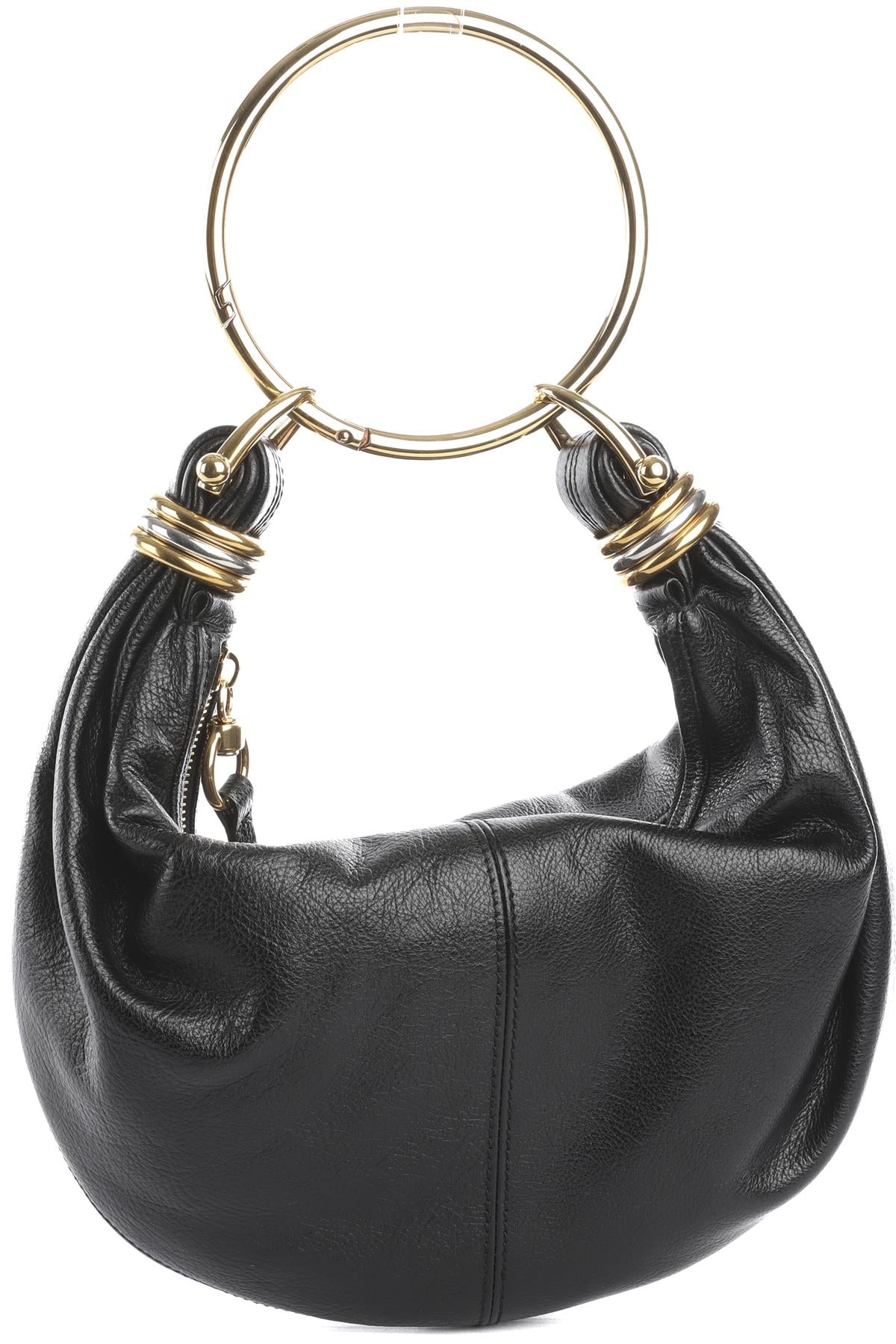CHLOÉ BLACK BRACELET LEATHER SHOULDER BAG