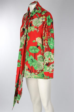 GUCCI RED SILK TOP IT 48 UK 16