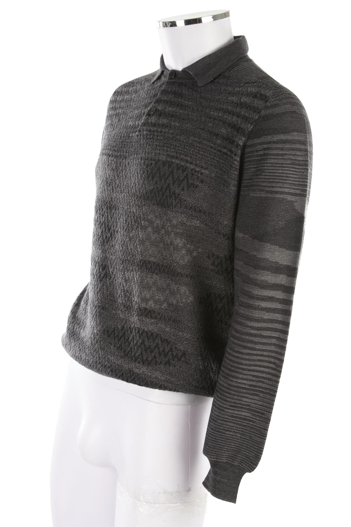 MISSONI GREY MEN'S WOOL SWEATER UK/US 38 FR 48 IT 48