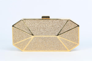 THE STARK GOLD CRYSTAL AND METAL CLUTCH