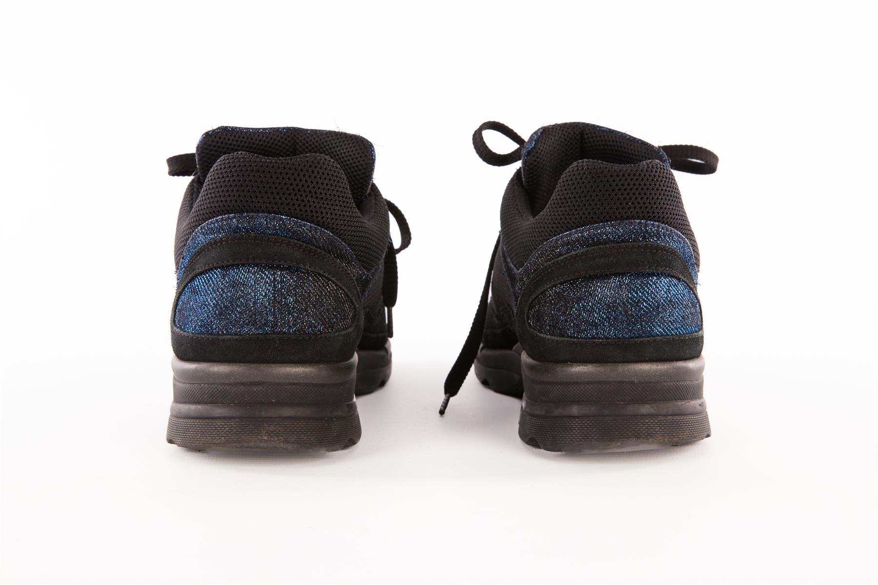 CHANEL BLUE CC FABRIC SNEAKERS EU 39 UK 6 US 9