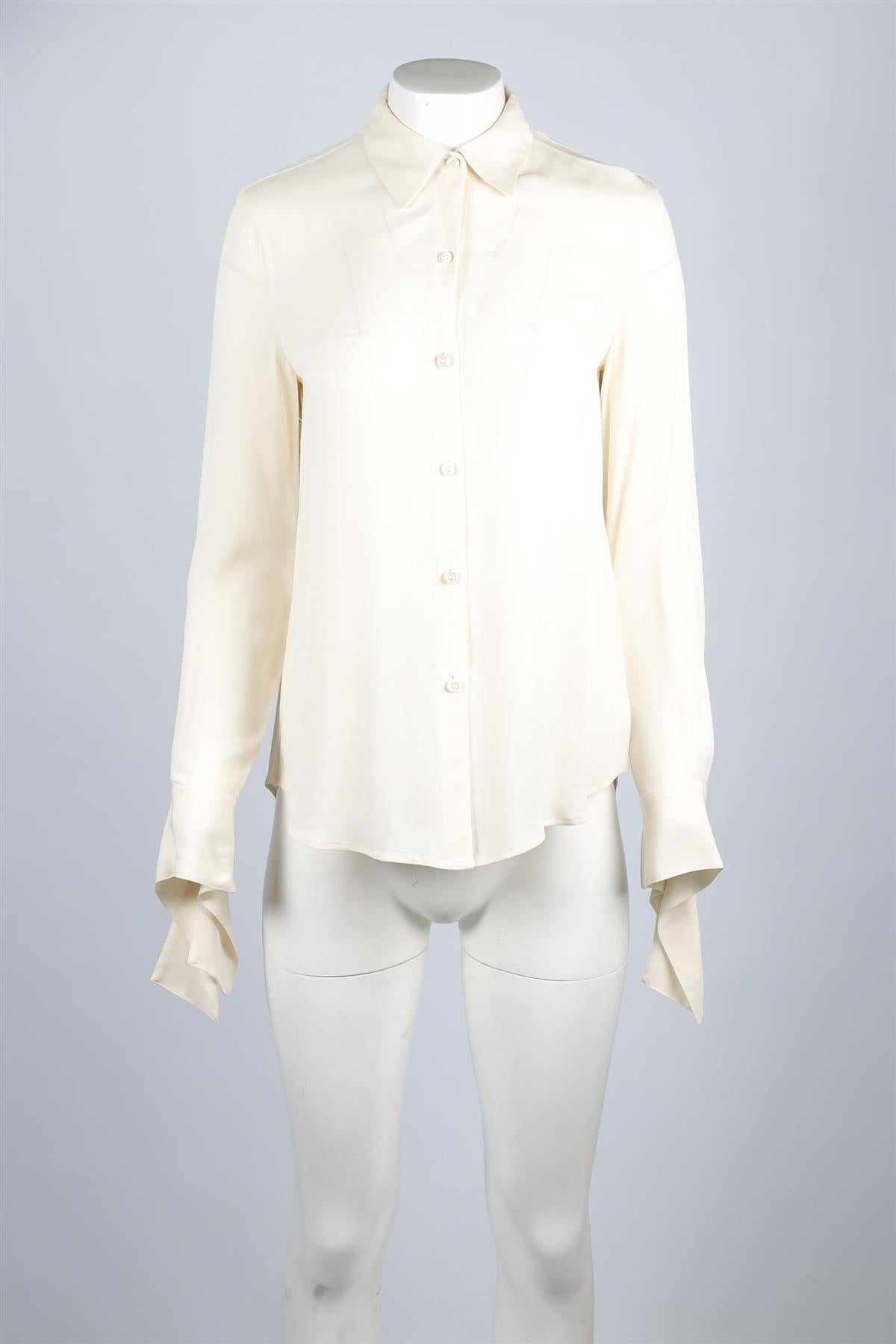 THEORY CREAM SILK SHIRT SMALL