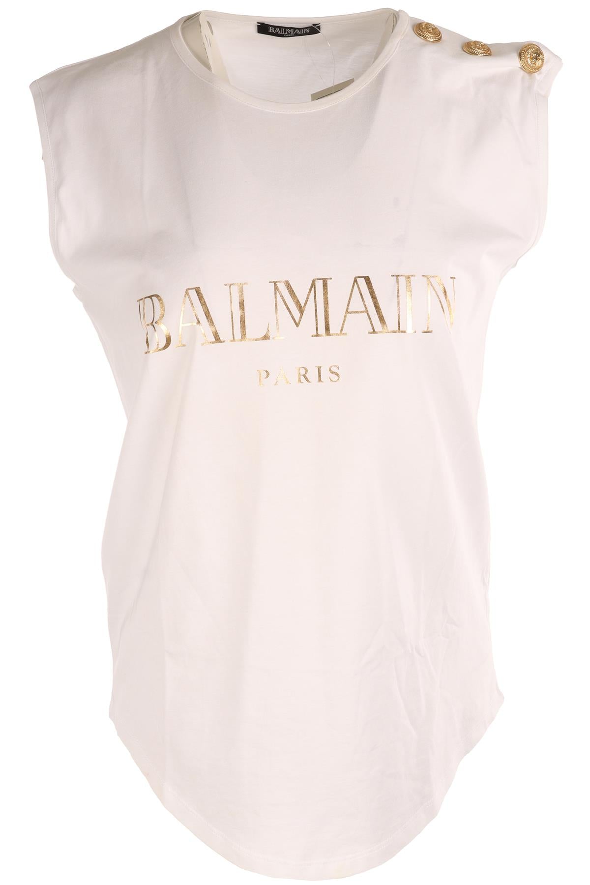 BALMAIN WHITE COTTON TOP FR 40