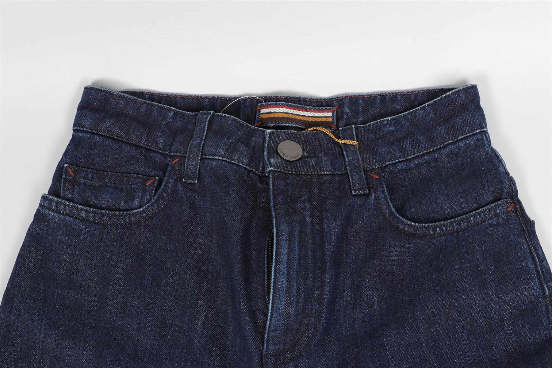 LORO PIANA BLUE HIGH RISE FLARED JEANS IT 36 UK 4