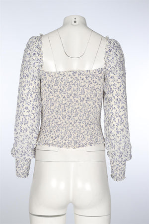 REFORMATION WHITE CREPE TOP SMALL