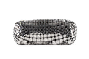 CHANEL SILVER 2023 CRYSTAL AND MESH CLUTCH WITH CHAIN