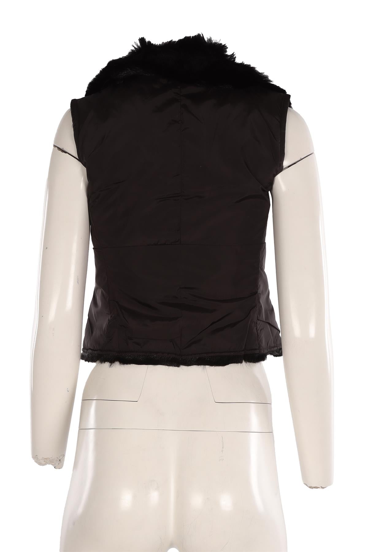 PRADA BLACK SHEARLING GILET IT 38