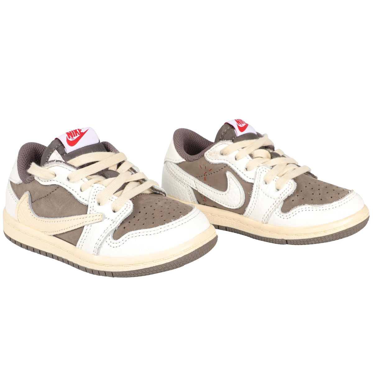 NIKE + TRAVIS SCOTT BROWN KIDS AIR JORDAN 1 LOW REVERSE MOCHA SNEAKERS EU 25 UK 7.5 US 8