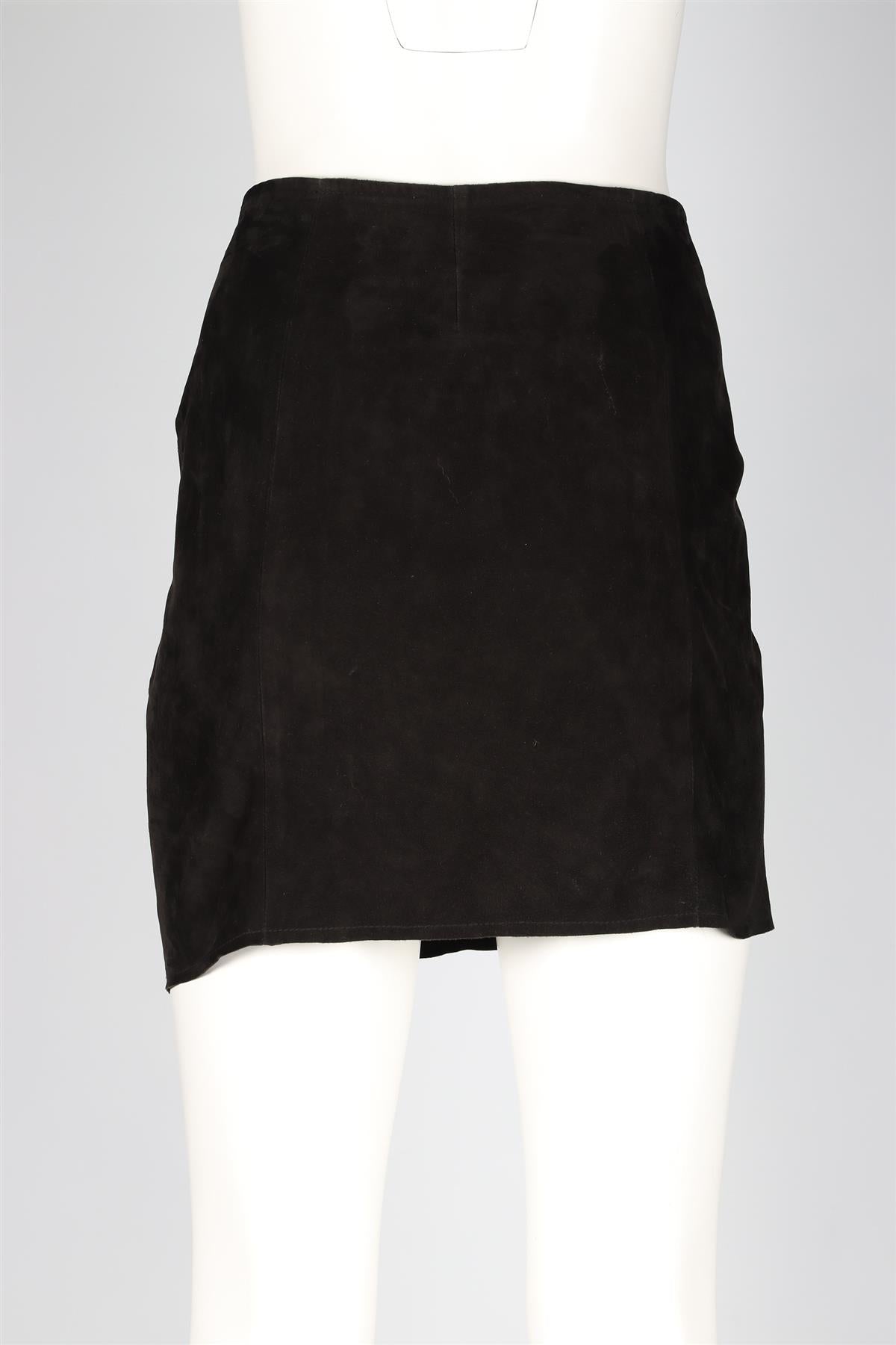 ZADIG & VOLTAIRE BLACK SUEDE MINI SKIRT FR 36 UK 8