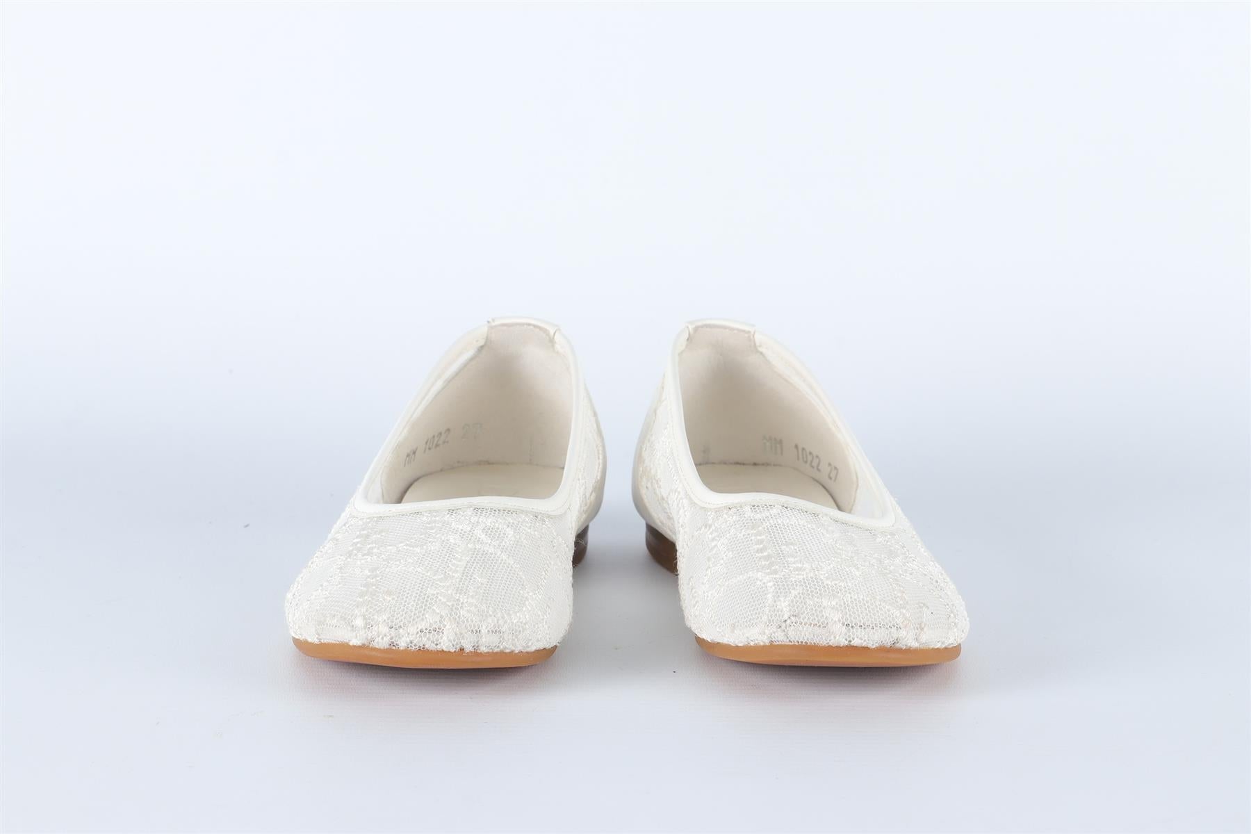 CHRISTIAN DIOR WHITE KIDS GIRLS BALLET FLATS EU 27 UK 9 US 10