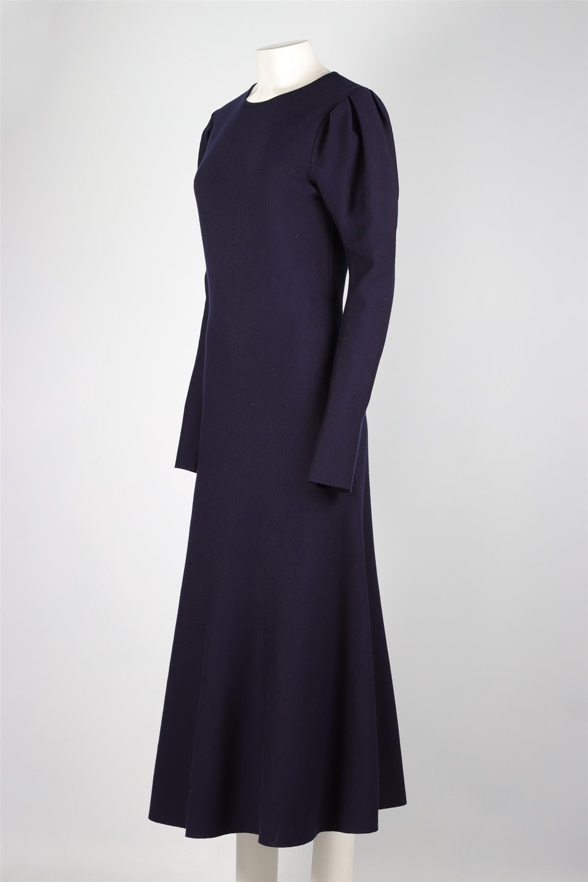 GABRIELA HEARST BLUE WOOL MAXI DRESS LARGE