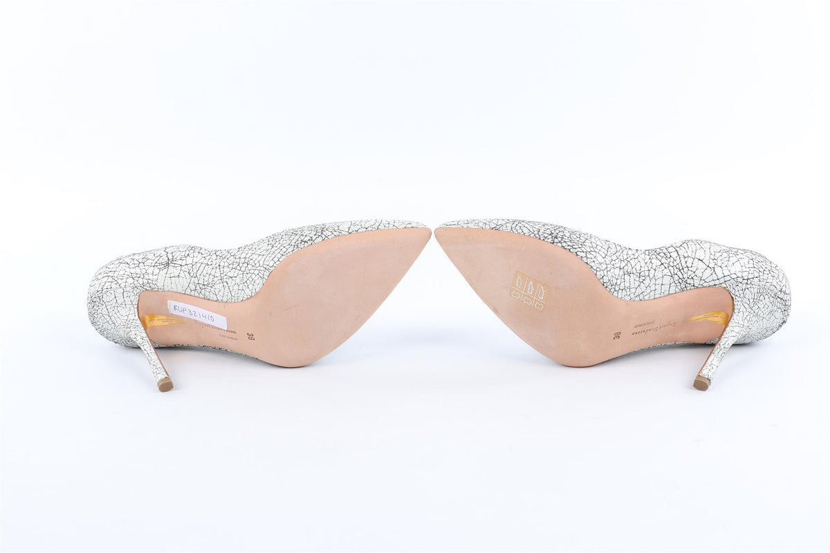 RUPERT SANDERSON WHITE LEATHER PUMPS EU 38 UK 5 US 8