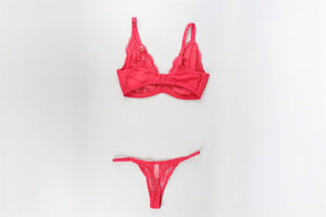 AGENT PROVOCATEUR PINK BRA AND THONG SET UK 34DD/2