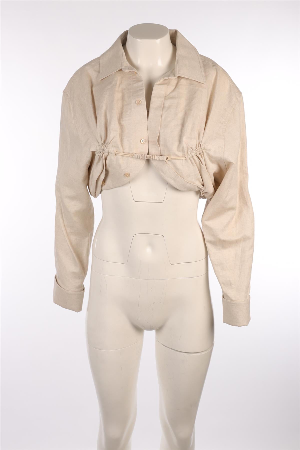 JACQUEMUS BEIGE COTTON TOP FR 40 UK 12