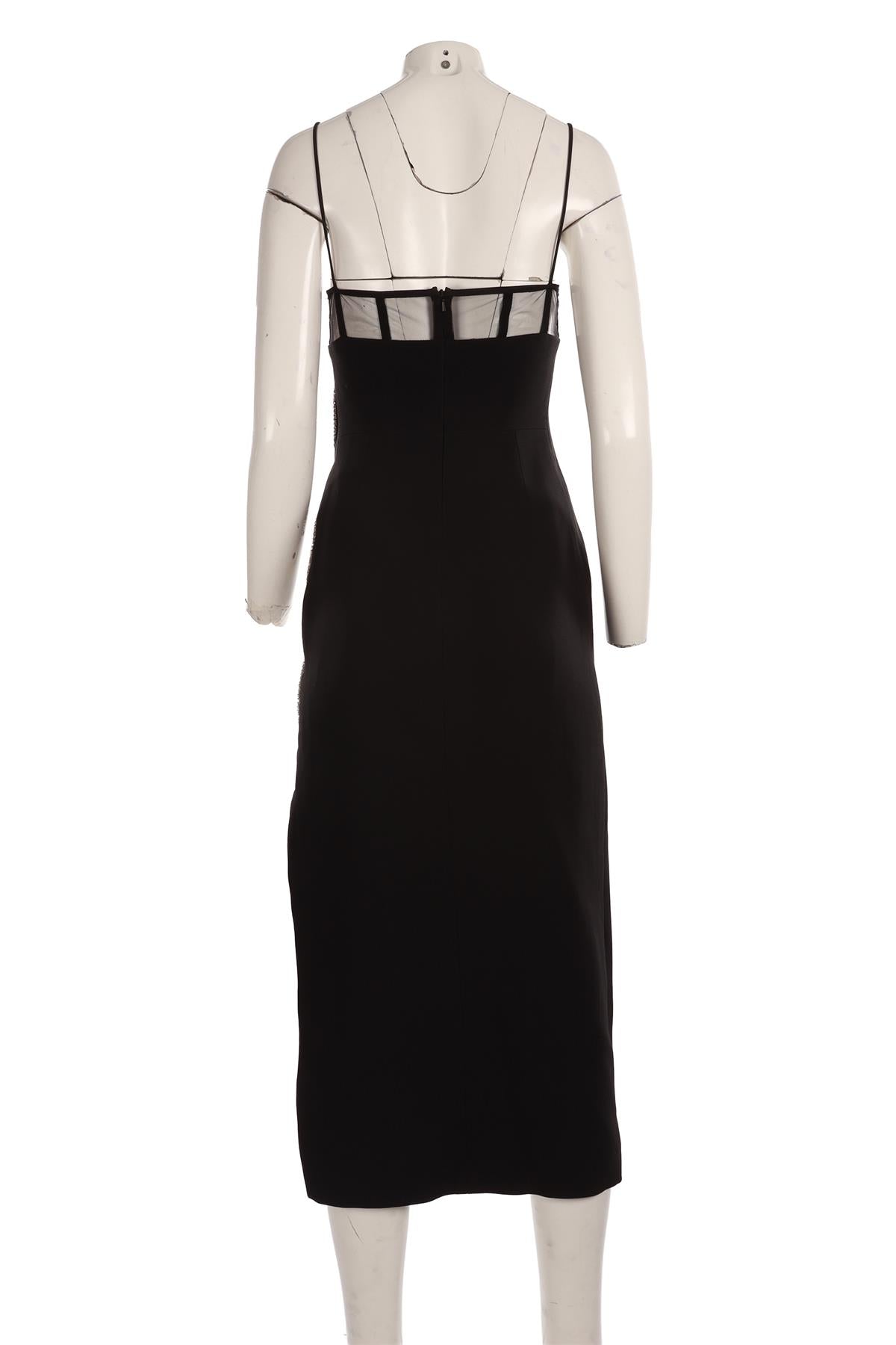 DAVID KOMA BLACK CREPE MAXI DRESS UK 8