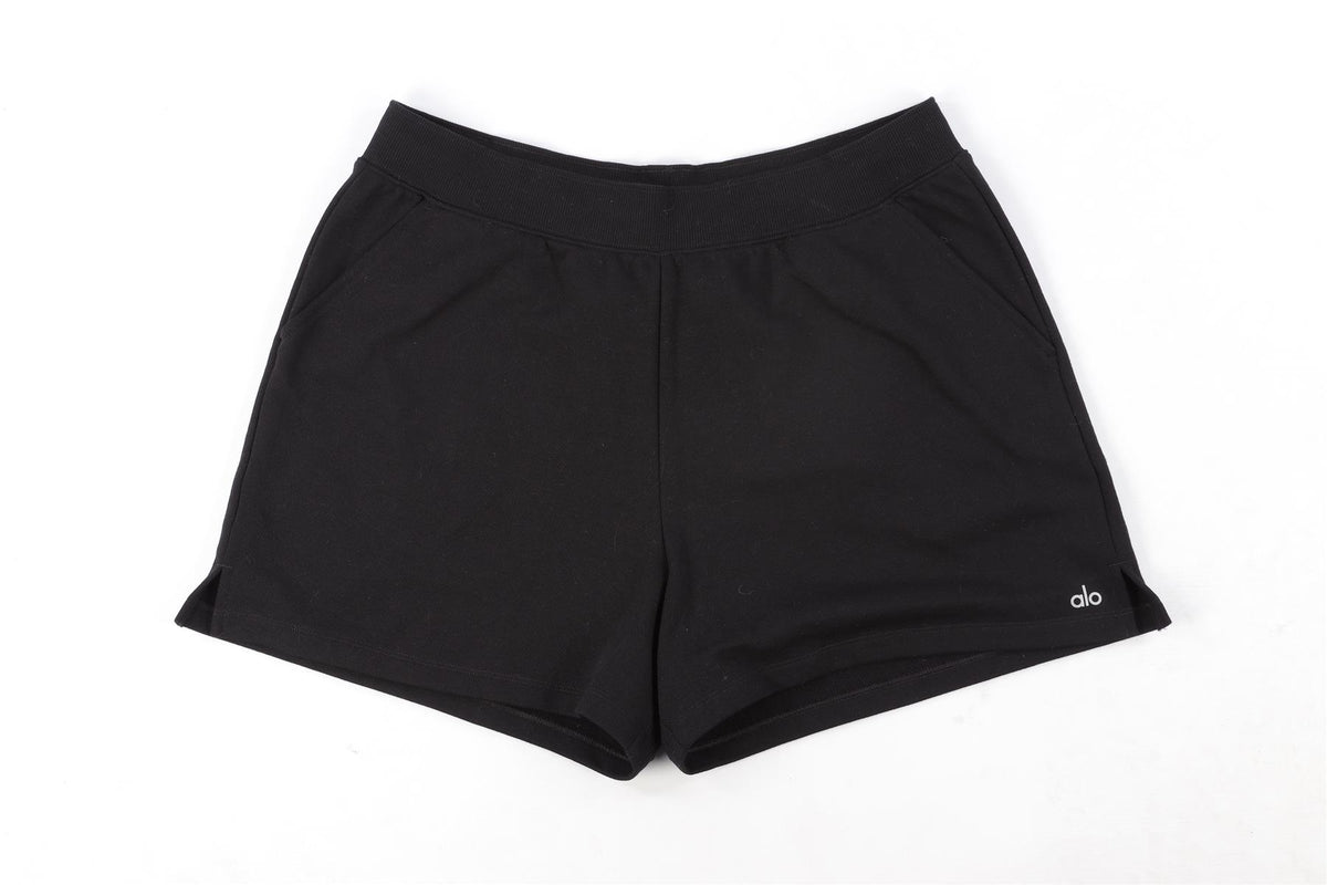 ALO YOGA BLACK COTTON SHORTS LARGE
