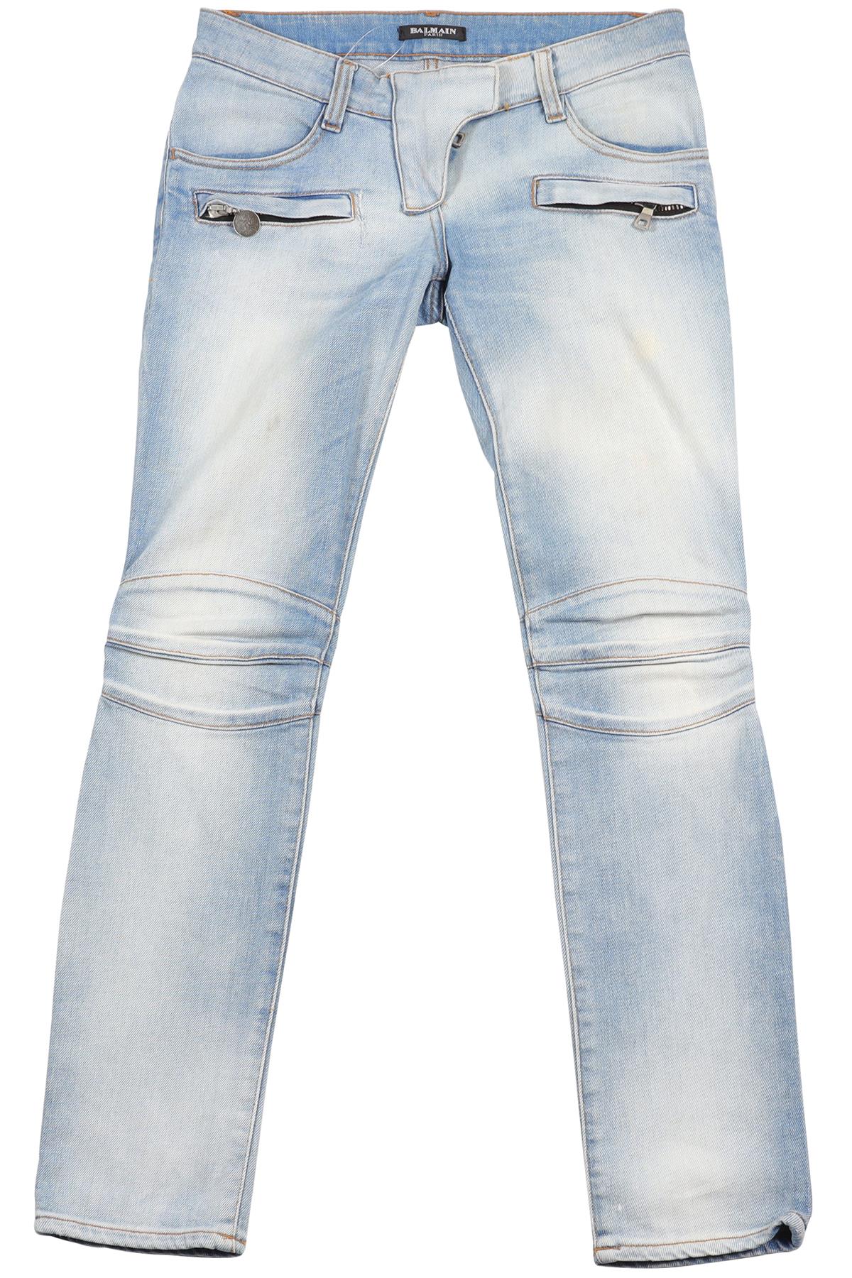 BALMAIN BLUE LOW RISE SKINNY JEANS FR 34 UK 6
