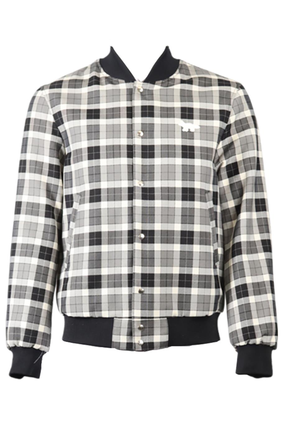 MAISON KITSUNE MEN'S REVERSIBLE WOOL BLEND BOMBER JACKET SMALL