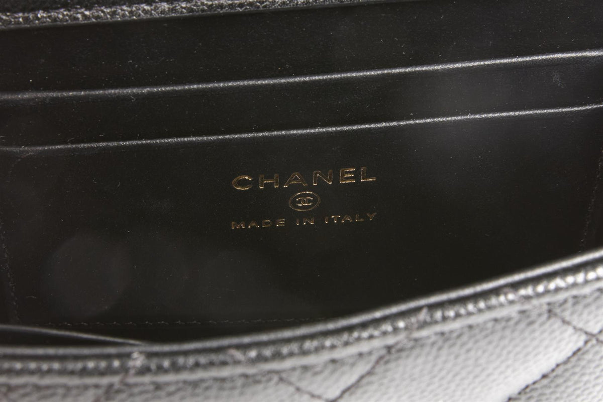 CHANEL BLACK 2023 MINI QUILTED CAVIAR LEATHER TOTE BAG