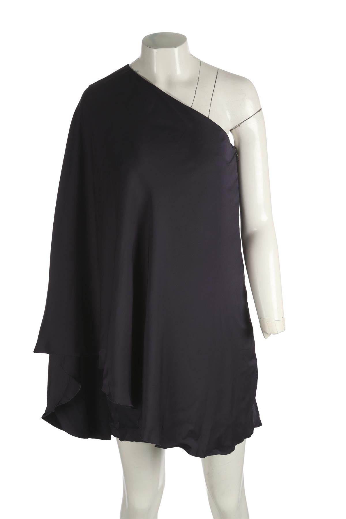 LANVIN PURPLE 2011 SATIN MINI DRESS FR 38 UK 10