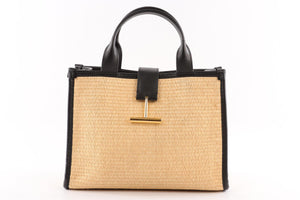 TOM FORD BEIGE TARA MEDIUM RAFFIA TOTE BAG