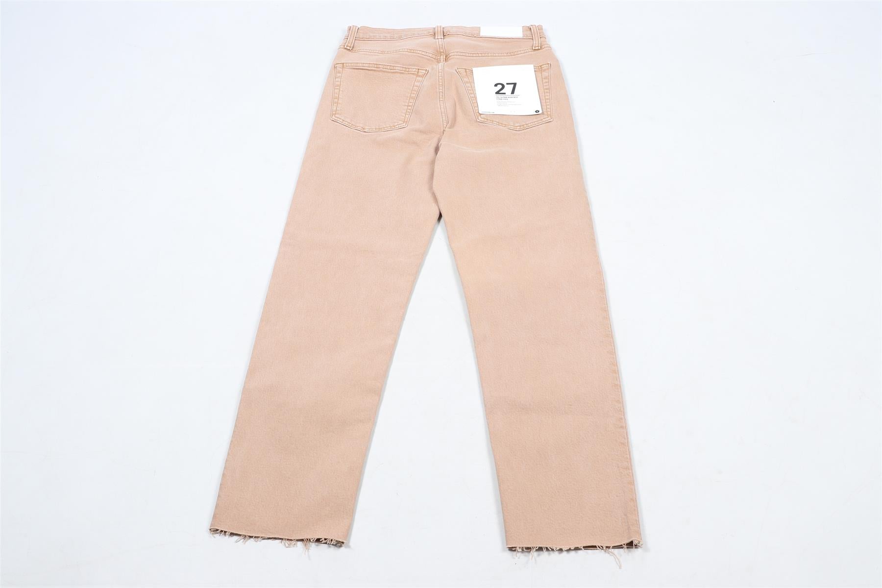 RE/DONE TAN HIGH RISE STRAIGHT LEG JEANS W27 UK 8-10