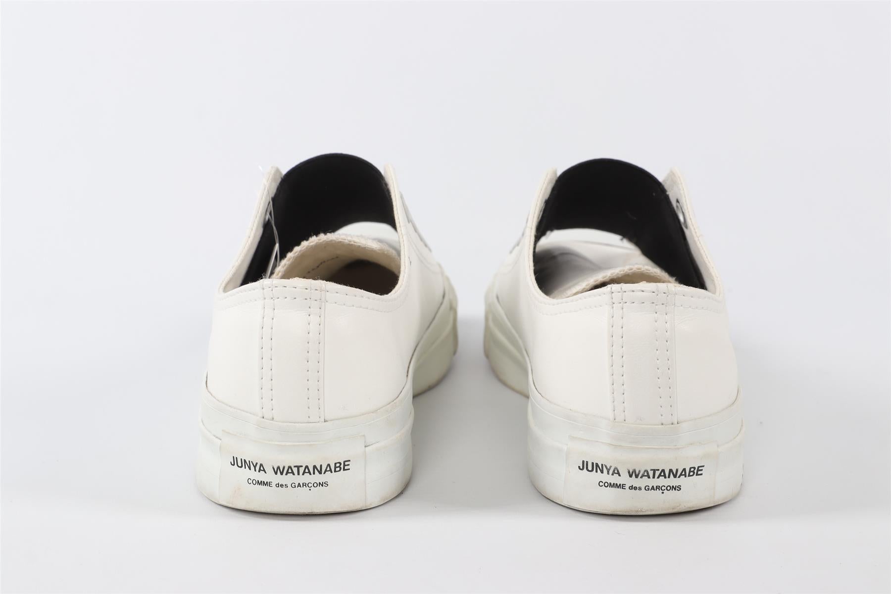 JUNYA WATANABE + COMME DES GARÇONS WHITE LEATHER SNEAKERS EU 38 UK 5 US 8