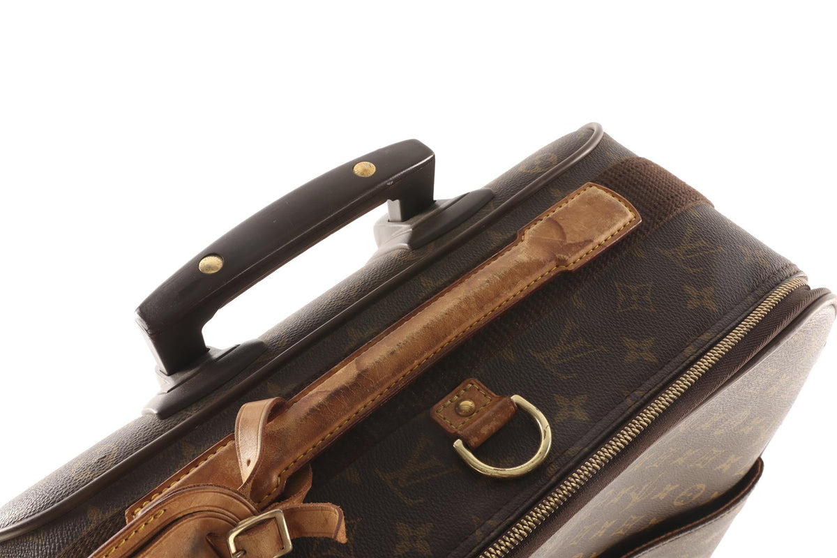 LOUIS VUITTON BROWN 2001 PEGASE 60 MONOGRAM COATED CANVAS SUITCASE
