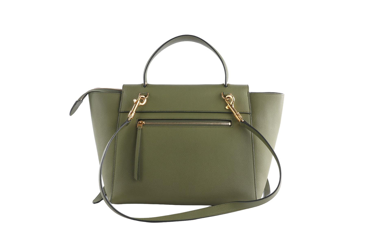 CELINE GREEN MICRO BELT LEATHER TOTE BAG