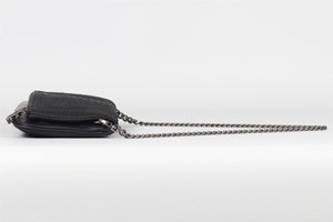 ZADIG & VOLTAIRE BLACK SAVAGE SNAKE EFFECT LEATHER SHOULDER BAG